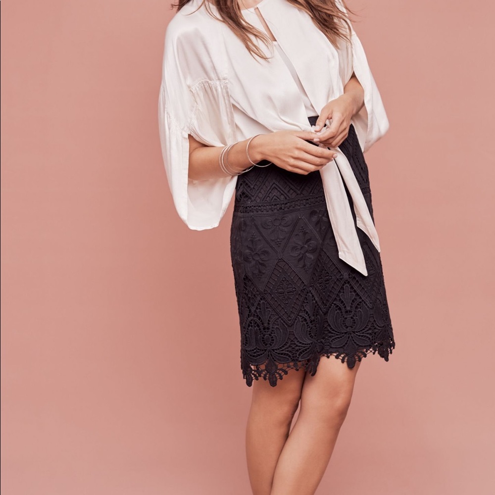 Anthro Moulinette Soeurs Lace Pencil Skirt